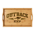 Bamboo Serving Tray — Engraved 'OUTBA EXP' Kangaroo Design
