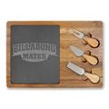 Engraved Acacia Charcuterie Board with Slate Insert & Cheese Knives