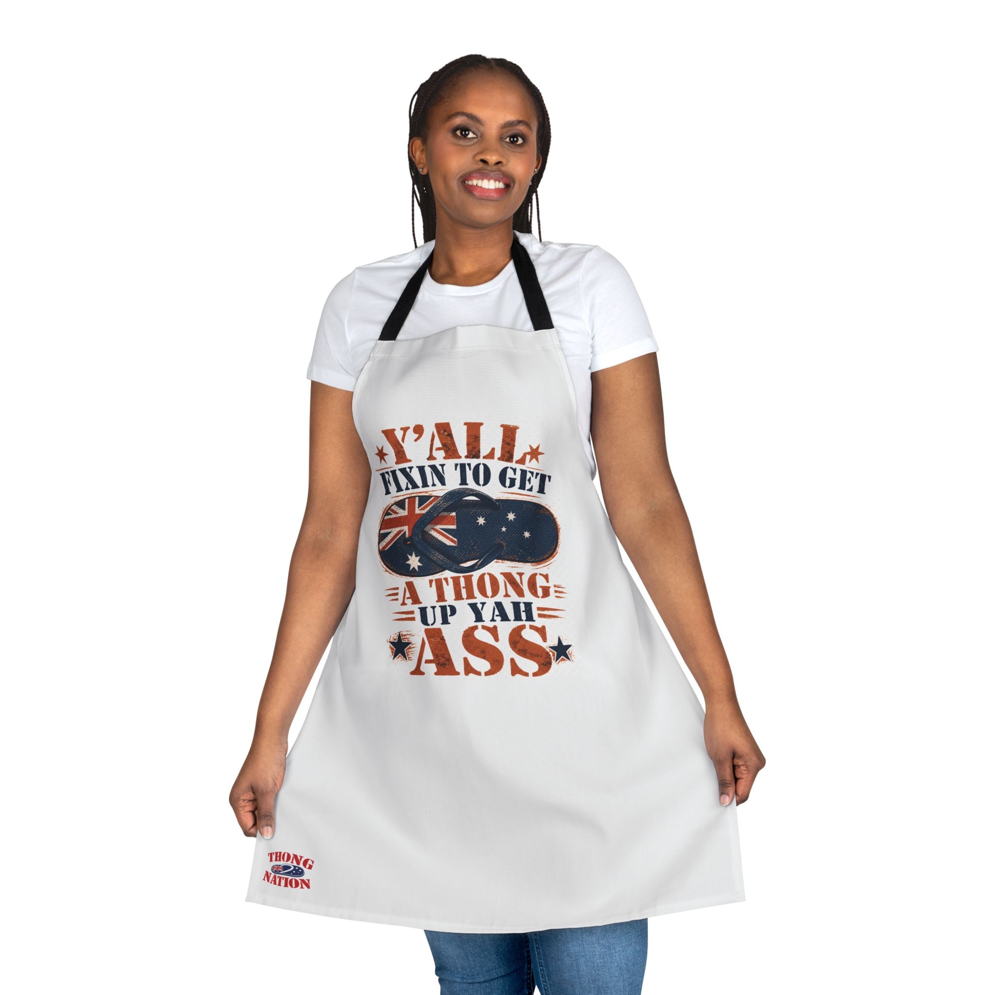 Thong Nation BBQ Apron — “Y’all Fixin To Get A Thong Up Yah Ass” Novelty Cooking Apron