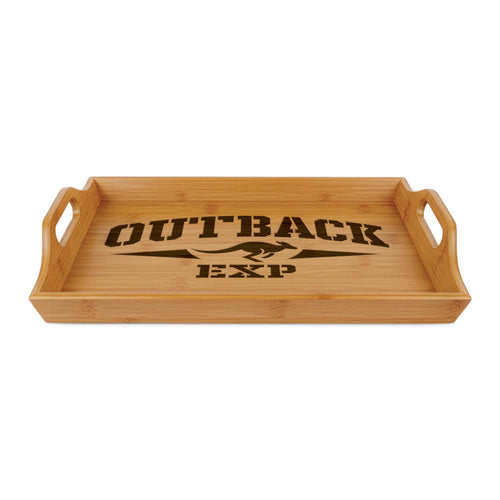 Bamboo Serving Tray — Engraved 'OUTBA EXP' Kangaroo Design