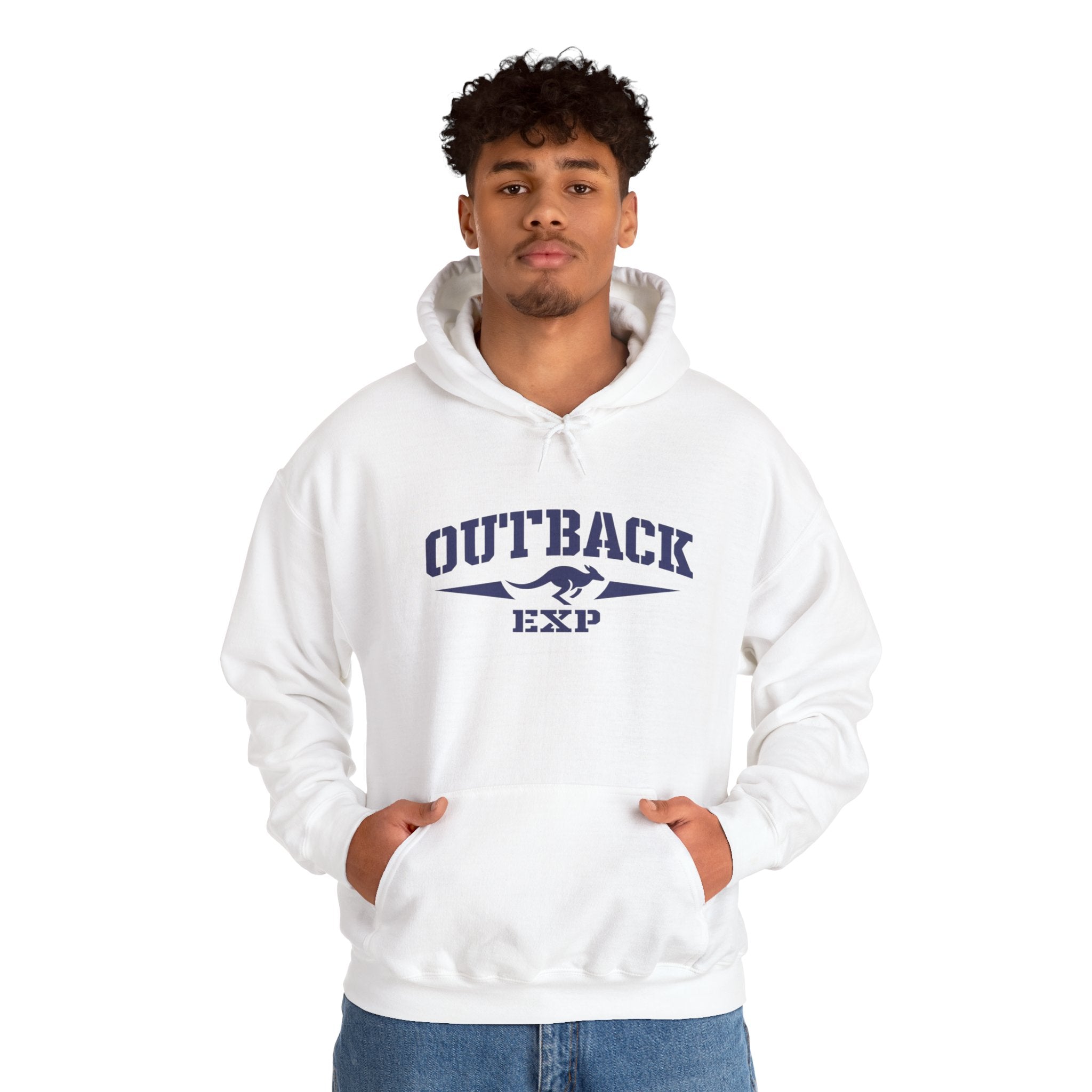 Outback Expedition Hoodie — Retro Kangaroo Logo Pullover